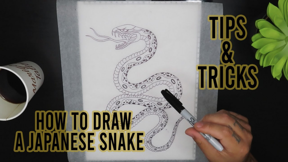 How to Draw a Japanese snake !! (tutorial, tricks &tips)