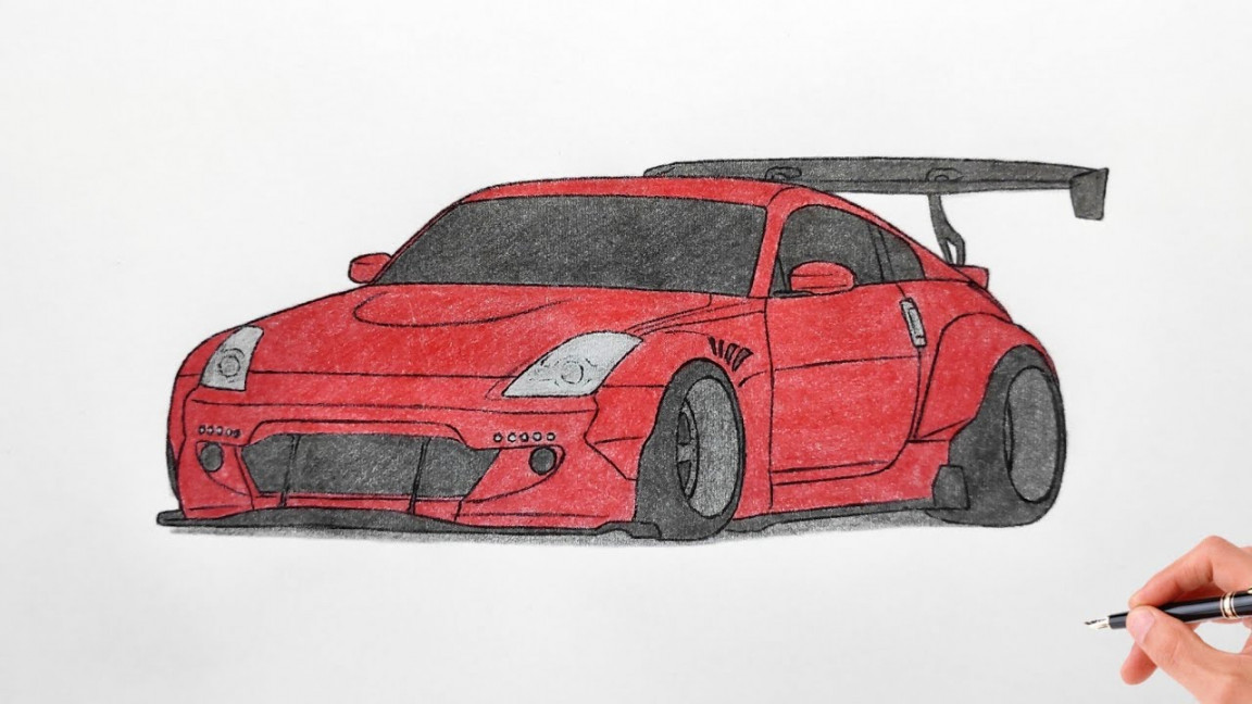 How to draw a NISSAN Z ROCKET BUNNY  / drawing nissan fairlady z  stance car