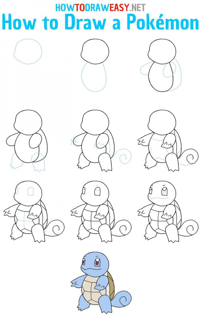 How to Draw a Pokemon Step by Step  Pokemon, Easy drawings, Cute