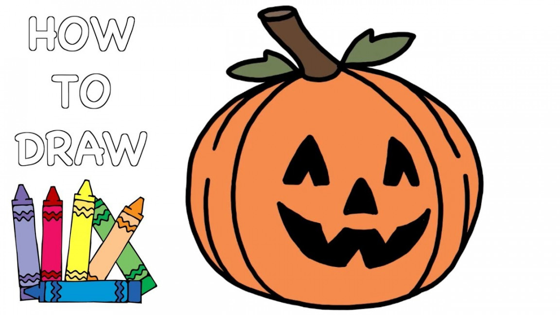 How To Draw A PUMPKIN - Easy Step-by-Step Drawing Lesson for Kids