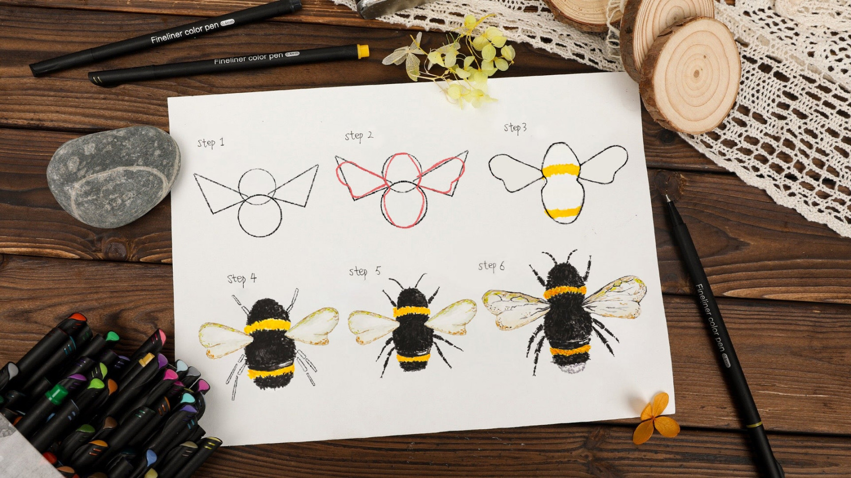 How to Draw a Realistic Bee Step by Step