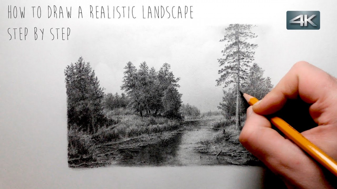 How To Draw a Realistic Landscape  Step by Step