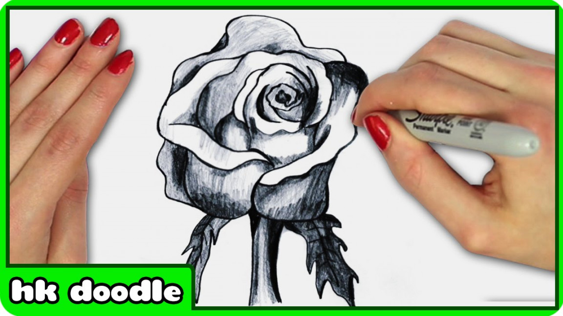 How To Draw a Realistic Rose in D - Step by Step Drawing Tutorial by  HooplKidzDoodle