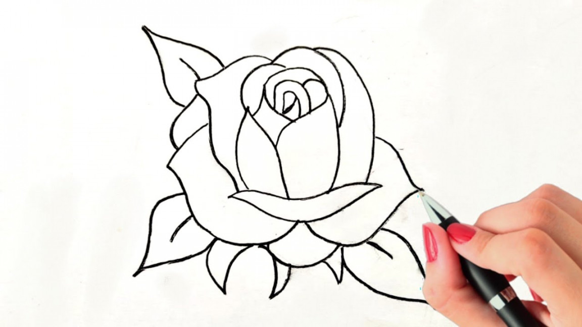 How To Draw A Rose ! Step By Step Easy Drawing For Kids ! Flower Drawing  Tutorial