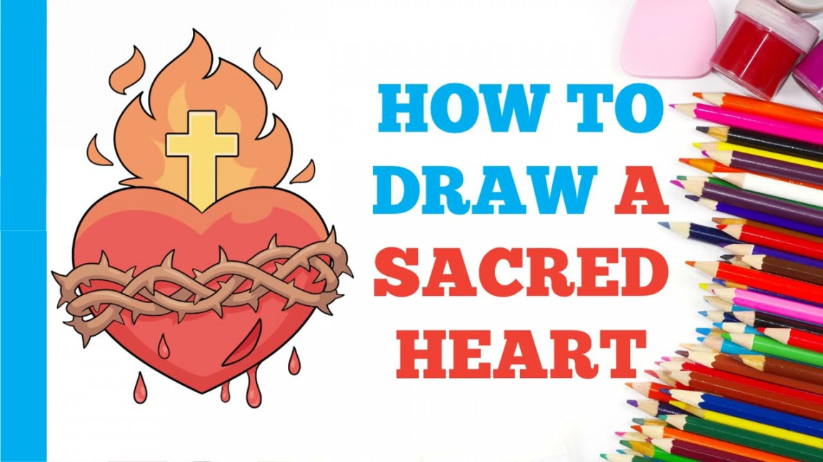 How to Draw a Sacred Heart: Easy Step by Step Drawing Tutorial for Beginners