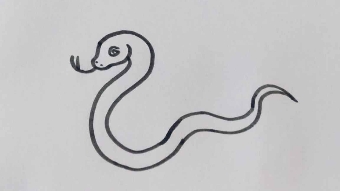 How to draw a Snake 🐍/Easy drawing step by step/Easy and simple snake  drawing for kids.