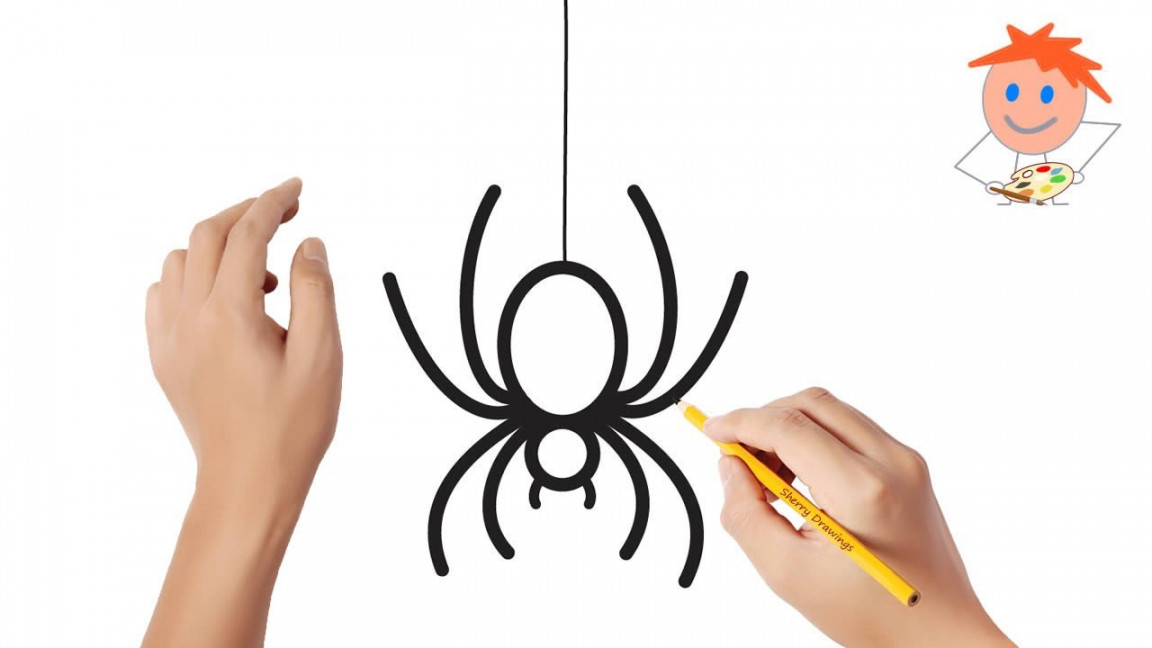 How to draw a spider  Easy drawings