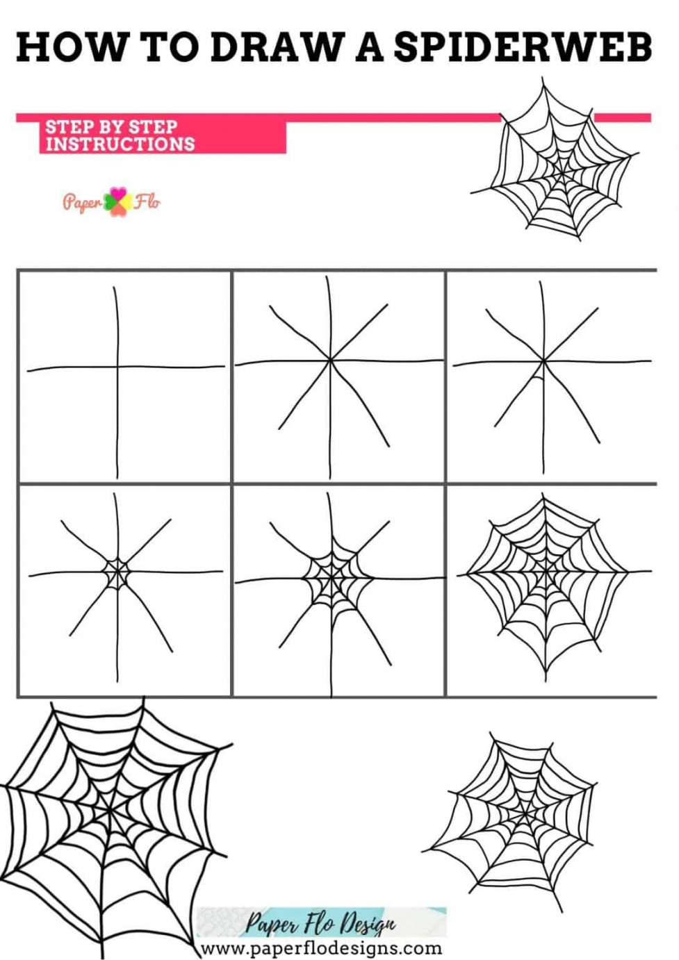 How to Draw a Spider Web - Easy Steps and Video Instructions