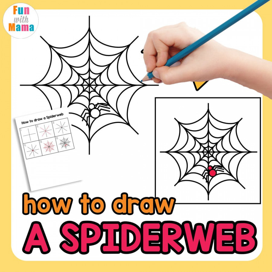 How to draw a Spider Web - Fun with Mama