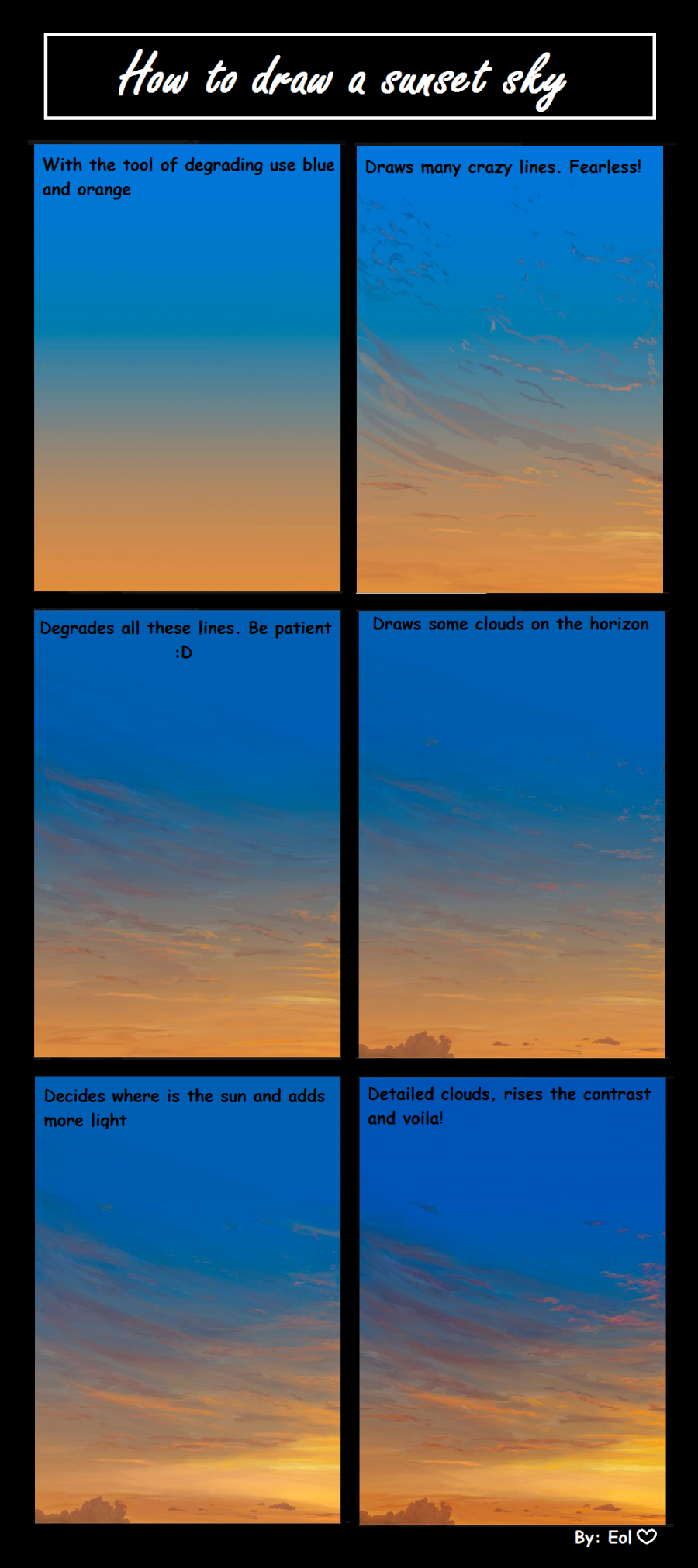 How to draw a sunset sky by EolSB on DeviantArt