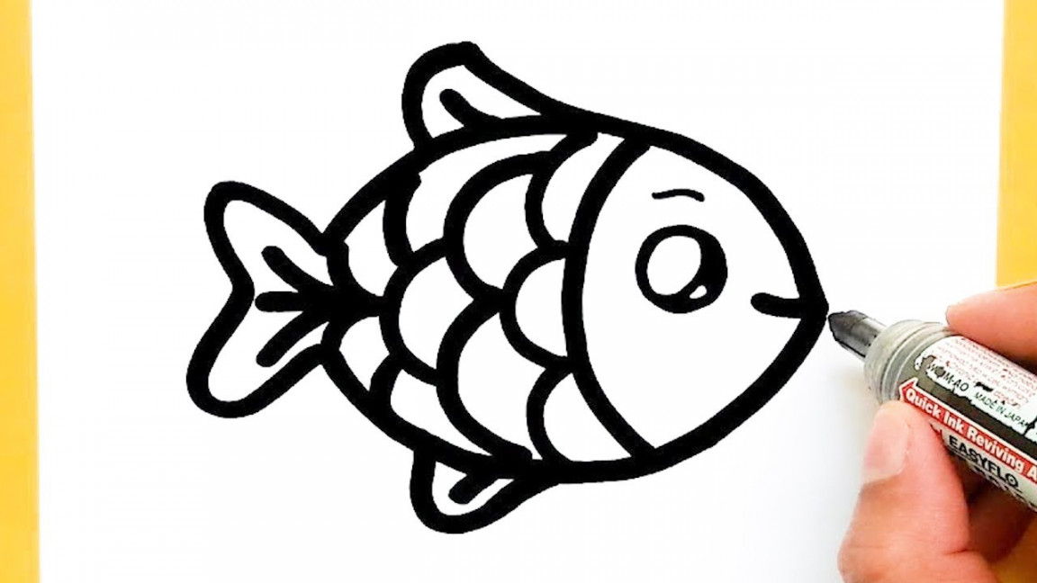 How to draw a Supper Cute Fish Supper Easy, Draw cute things