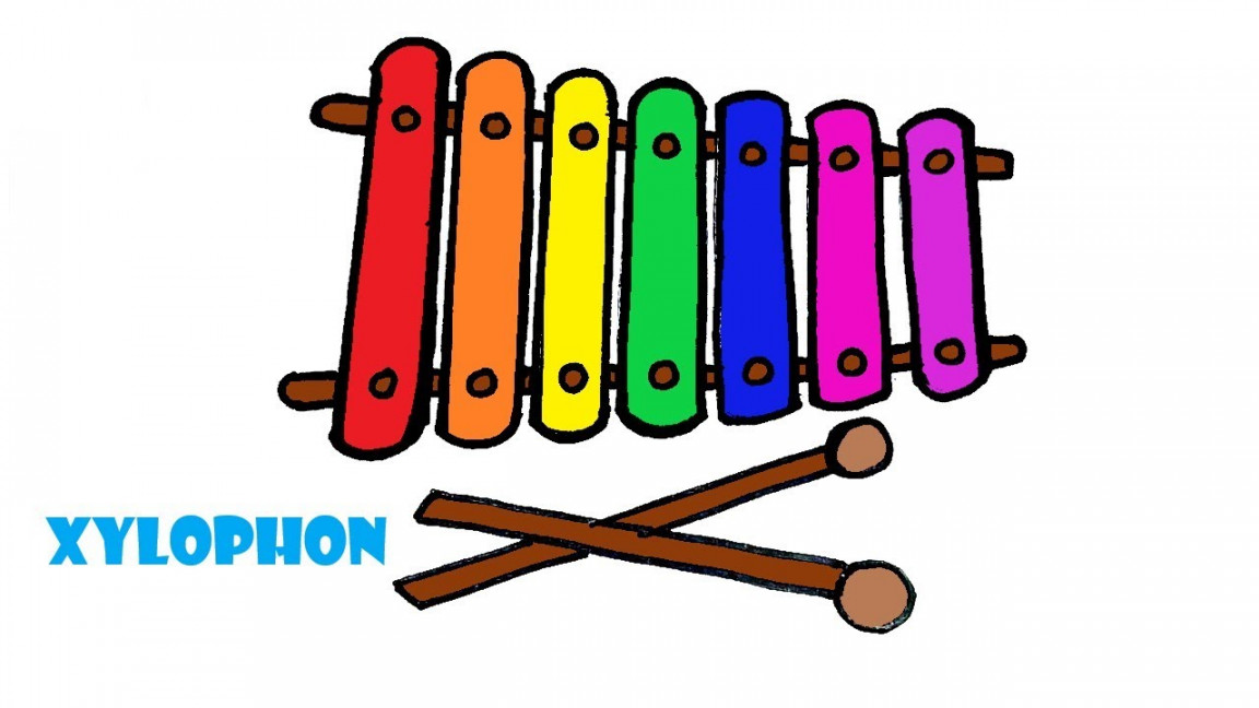 How To Draw A Xylophone Easy  music instrument drawing for kids