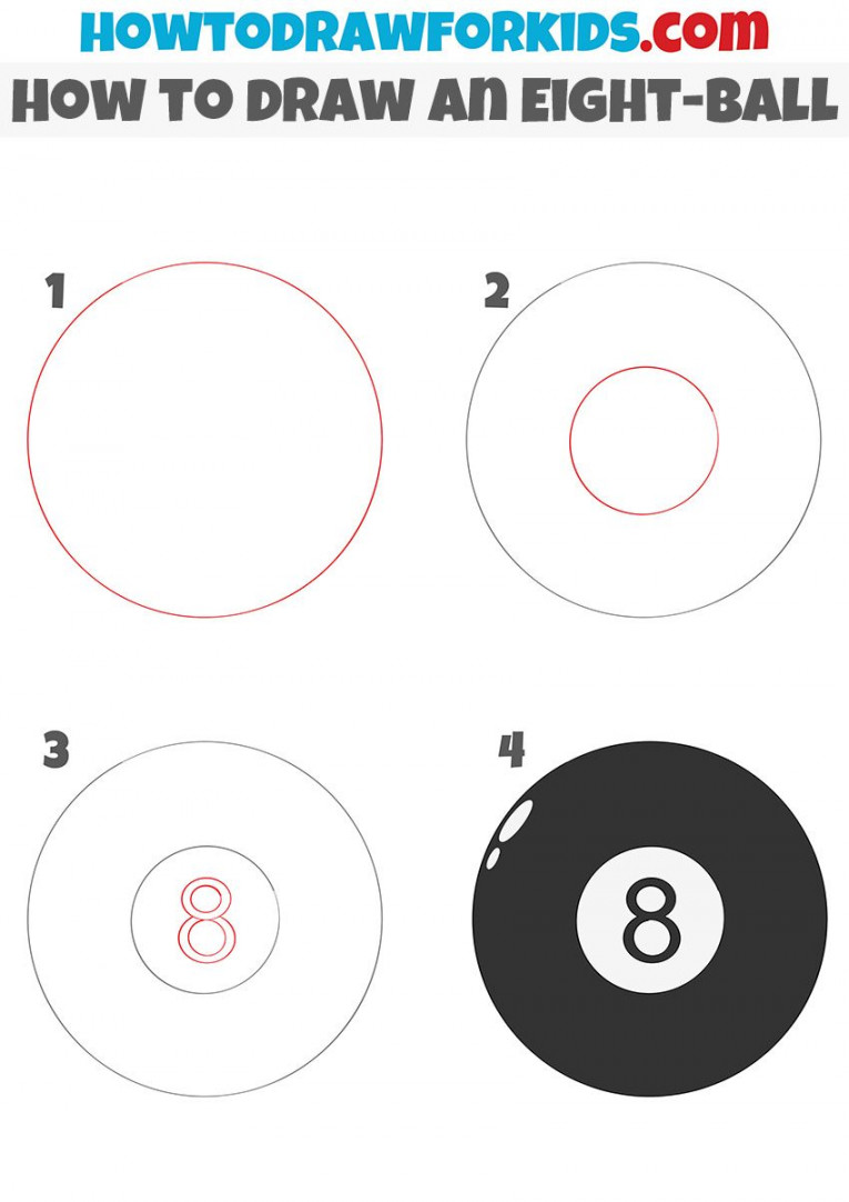 How to Draw an Eight-Ball  Drawing for beginners, Drawing