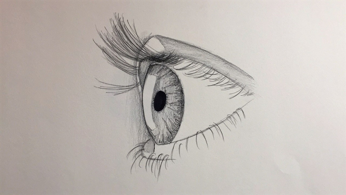 How to draw an eye for beginners (side view)