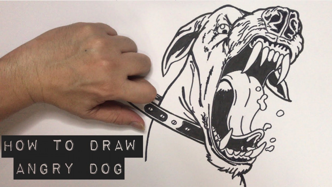 How To Draw Angry Dog