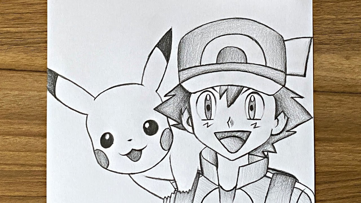 How to draw Ash and Pikachu - Step by step  Beginners drawing tutorials  step by step  Art videos
