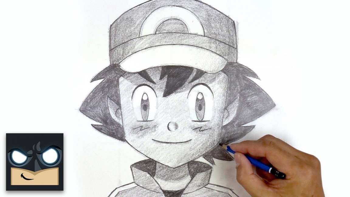 How To Draw Ash Ketchum  Pokemon  Sketch Sunday Tutorial