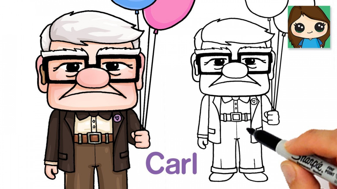 How to Draw Carl Fredricksen 🎈Pixar