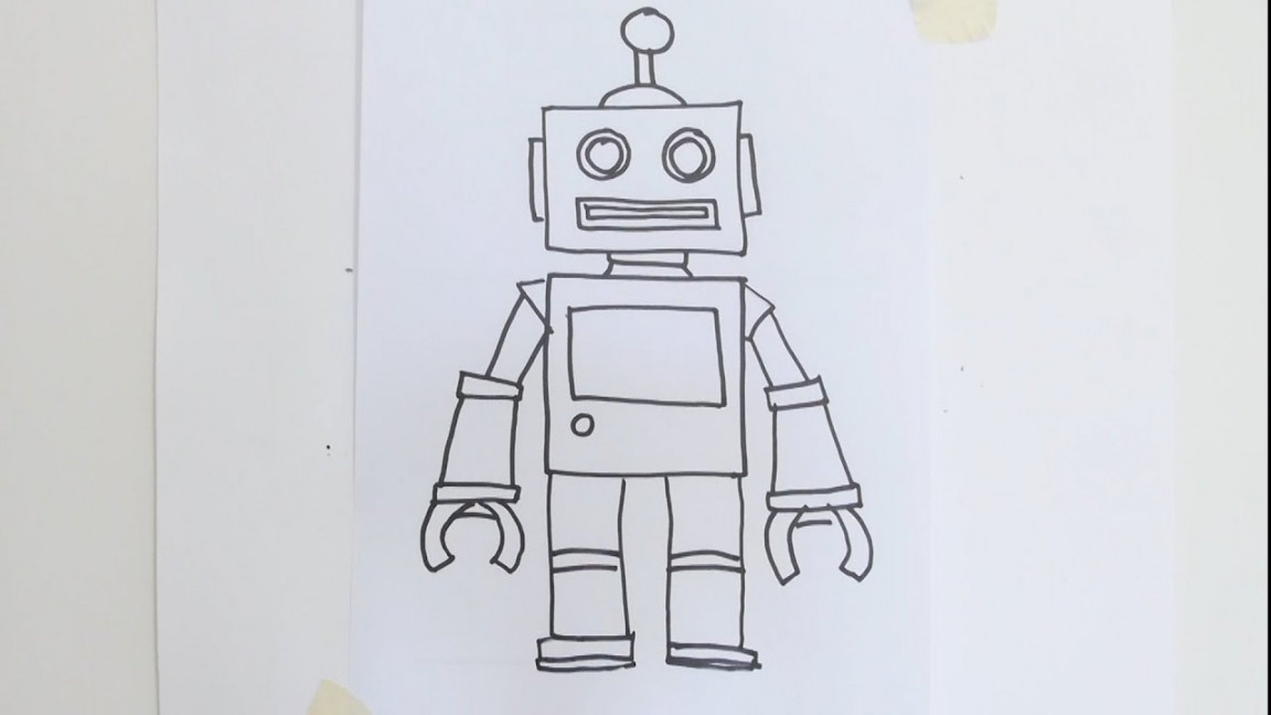 How to draw cartoon robot