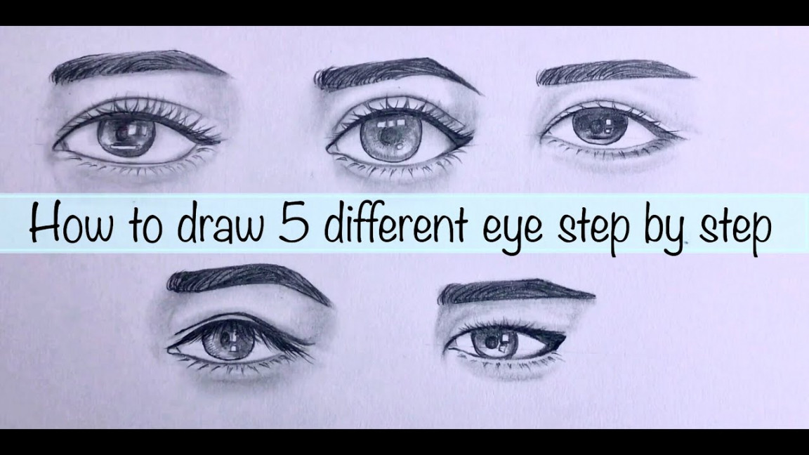 How to draw different eye shapes  how to draw  types of eyes  step by  step for beginners