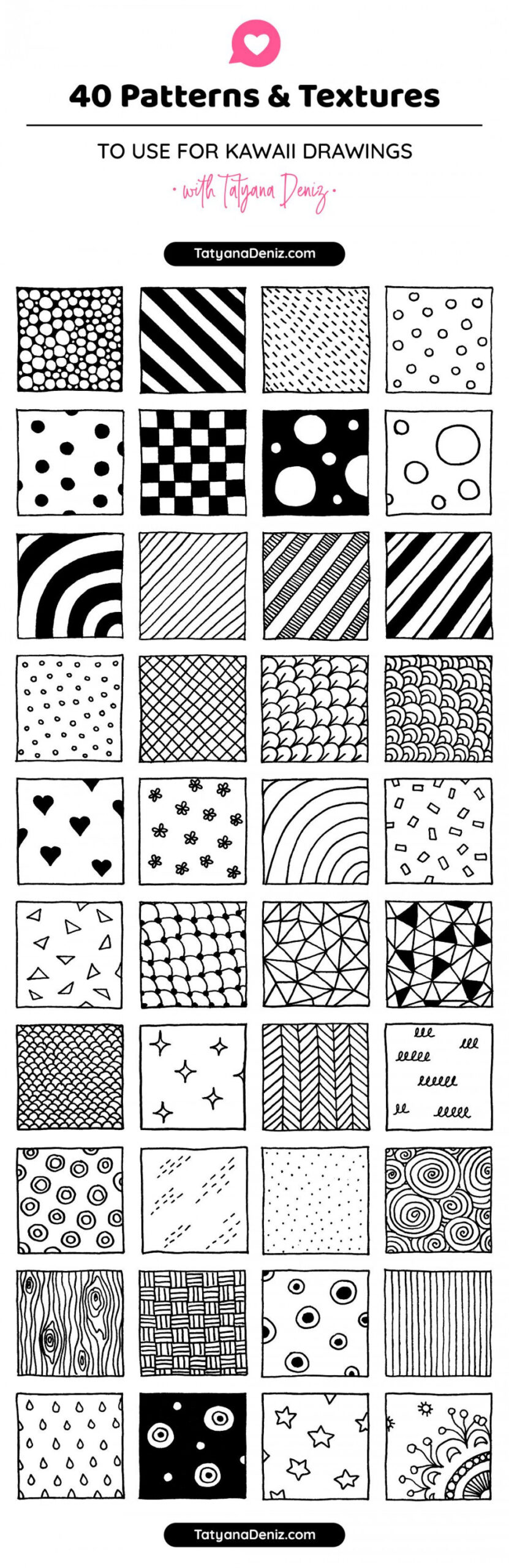 How To Draw  Different Patterns and Textures  Easy doodle art