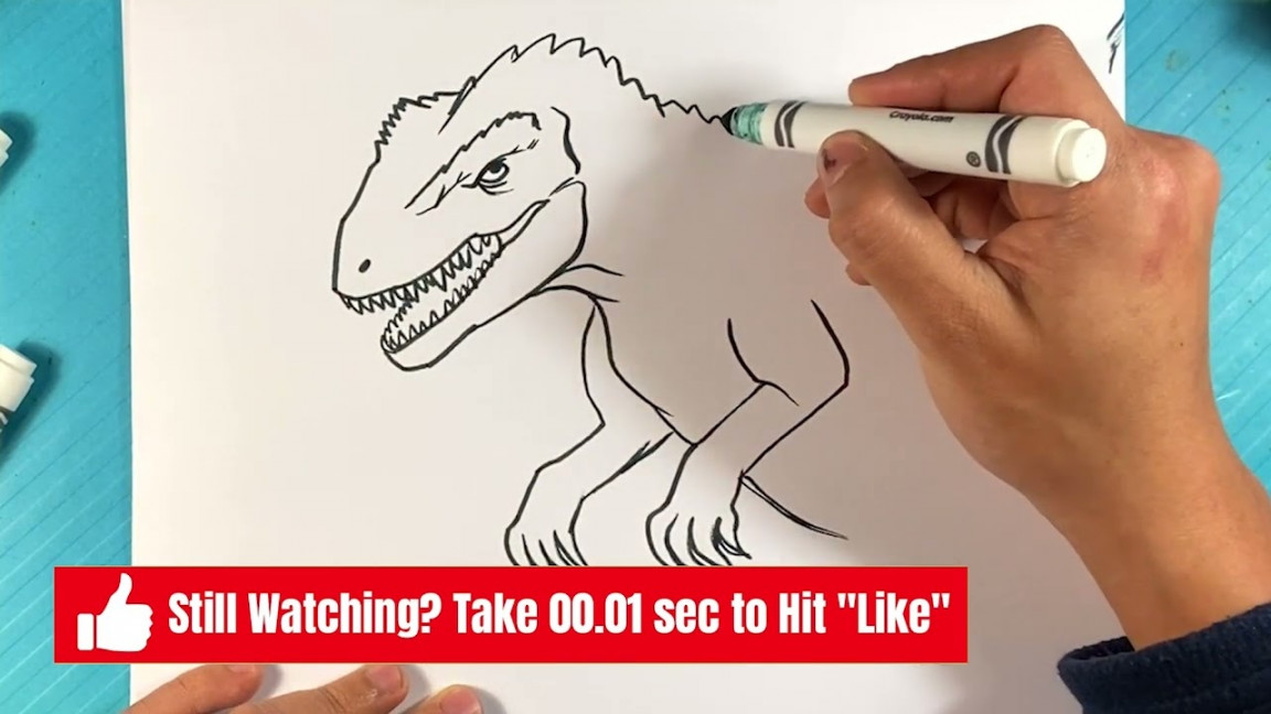 How to Draw DINOSAUR JURASSIC WORLD - Giganatasaurus