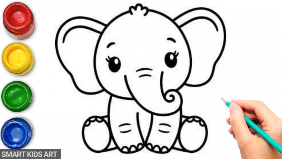 How To Draw Elephant  Elephant Drawing  Smart Kids Art