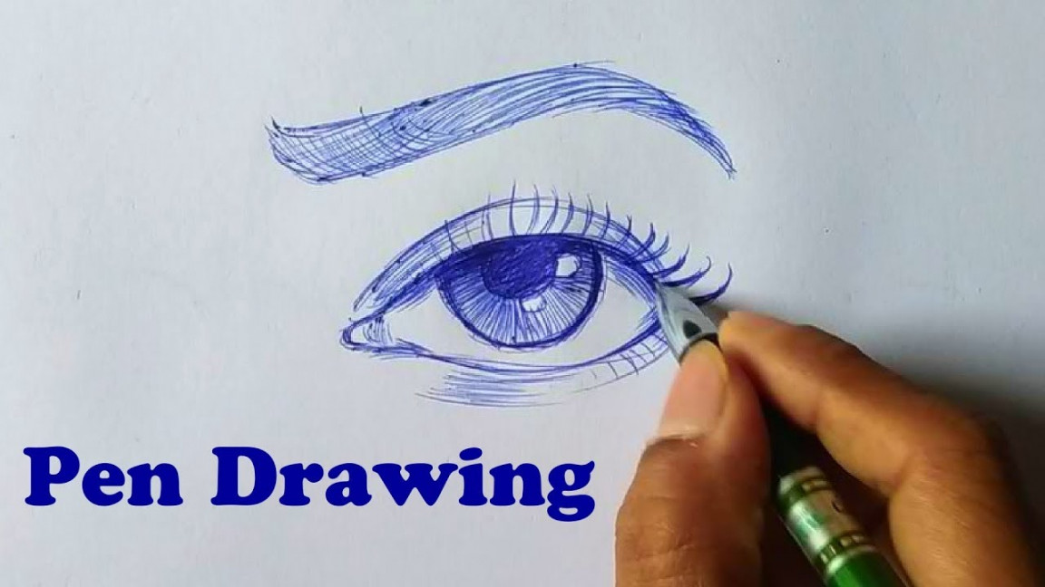 How to Draw Eye Using Ball Pen Drawing tutorial for beginners