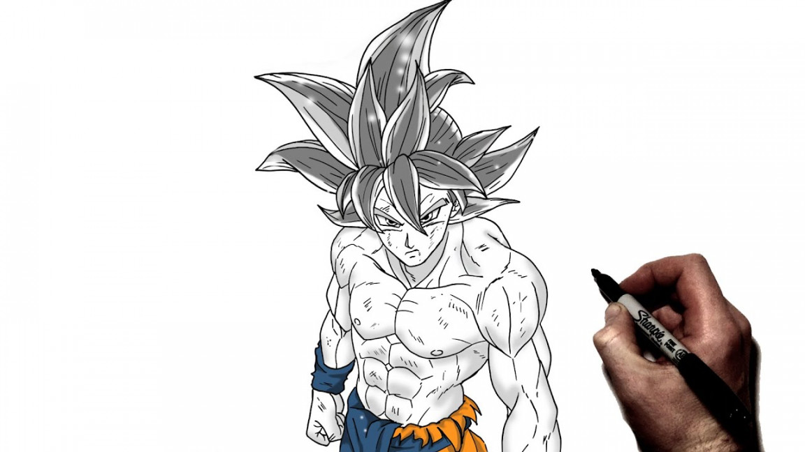 How To Draw Goku MUI (Manga)  Step By Step  Dragon Ball