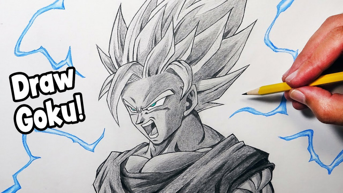 How To Draw: GOKU Super Saiyan  For BEGINNERS - Step By Step Tutorial!