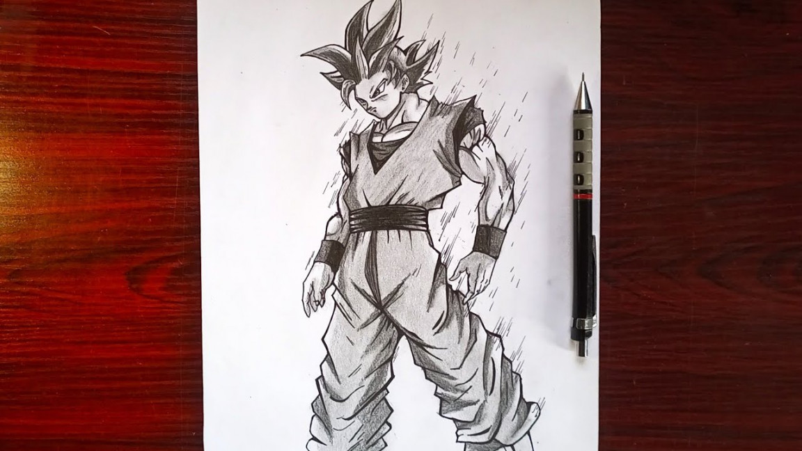 How to Draw Goku True Ultra instinct [full body]  Dragonball