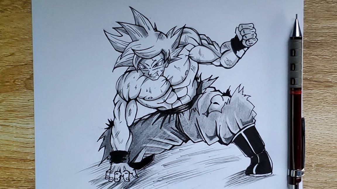 How to Draw Goku True Ultra instinct  step by step drawing tutorial   Dragonball