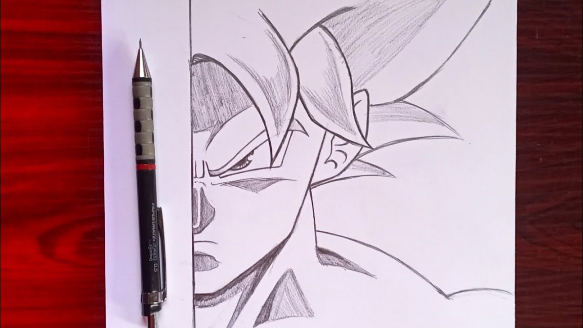 How to Draw Goku ultra instinct [half face] easy step by step Drawing  tutorial