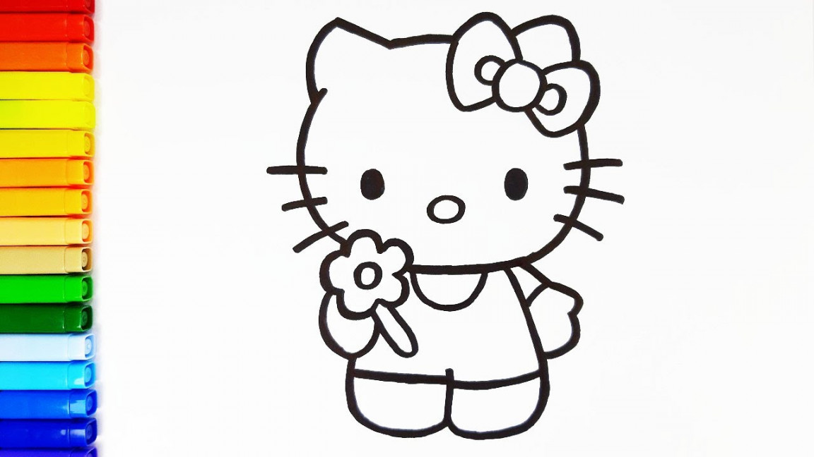 How to Draw Hello Kitty Easy  Simple Drawing Ideas and Coloring Pages for  Kids