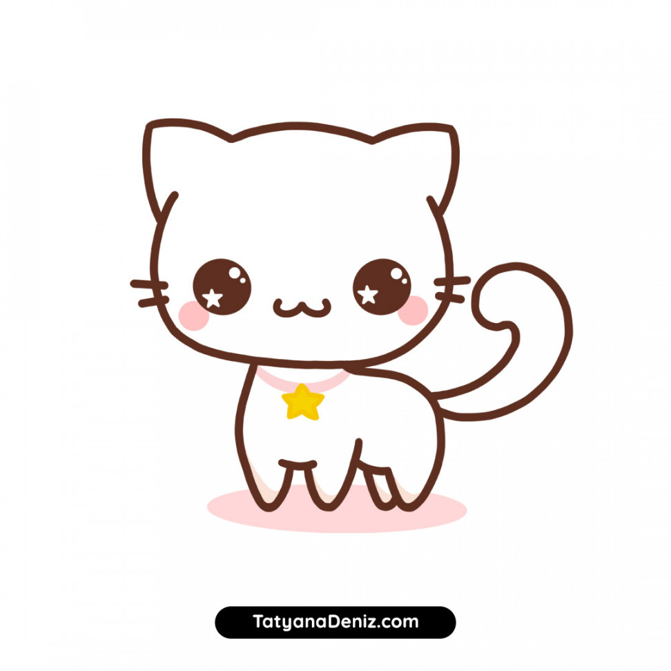 How to draw kawaii cat: easy step-by-step drawing tutorial