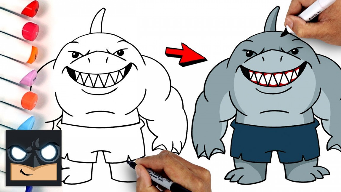 How To Draw King Shark  Suicide Squad