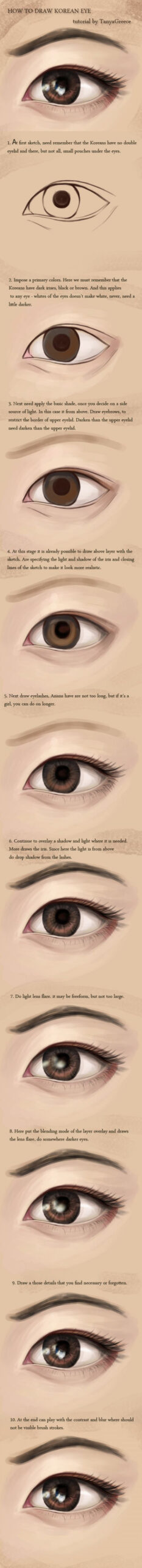 How To Draw Korean Eye  Eye sketch, Eye drawing, Digital painting