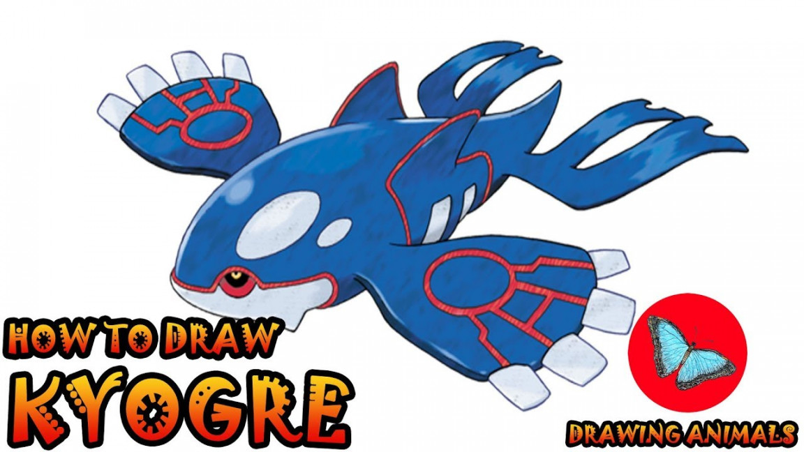 How To Draw Kyogre Pokemon  Drawing Animals