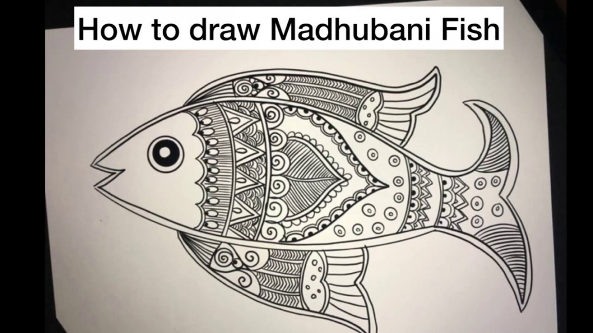 How to draw Madhubani fish ~ Art Tutorial