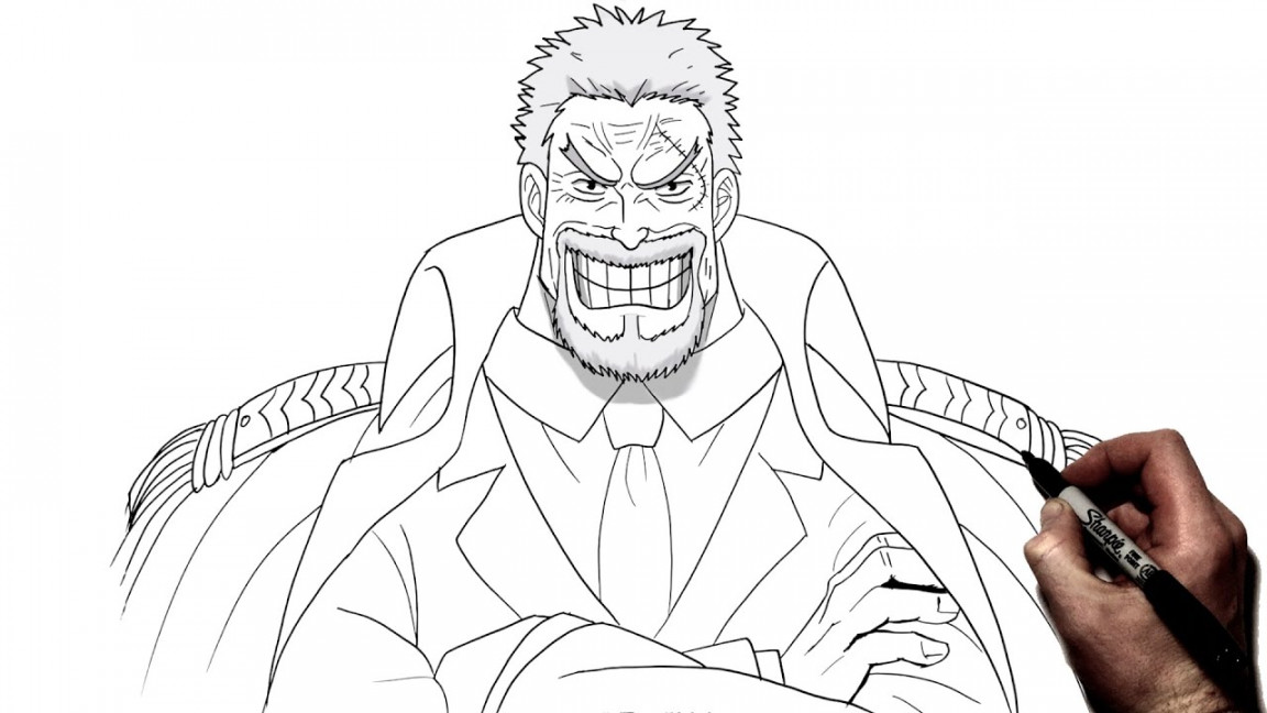 How To Draw Monkey D Garp  Step By Step  One Piece