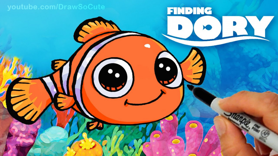 How to Draw Nemo step by step Cute - Clown Fish Finding Dory