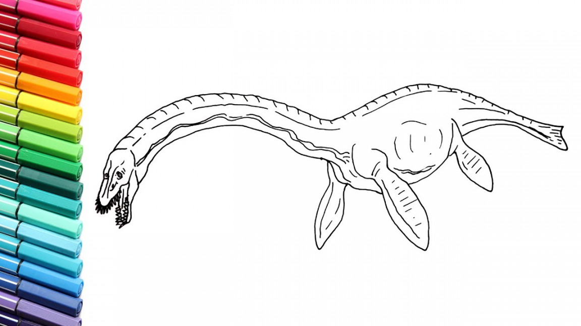 How to Draw New Sea Dinosaurs Plesiosaur - Drawing and Coloring Jurassic  World Dinosaurs