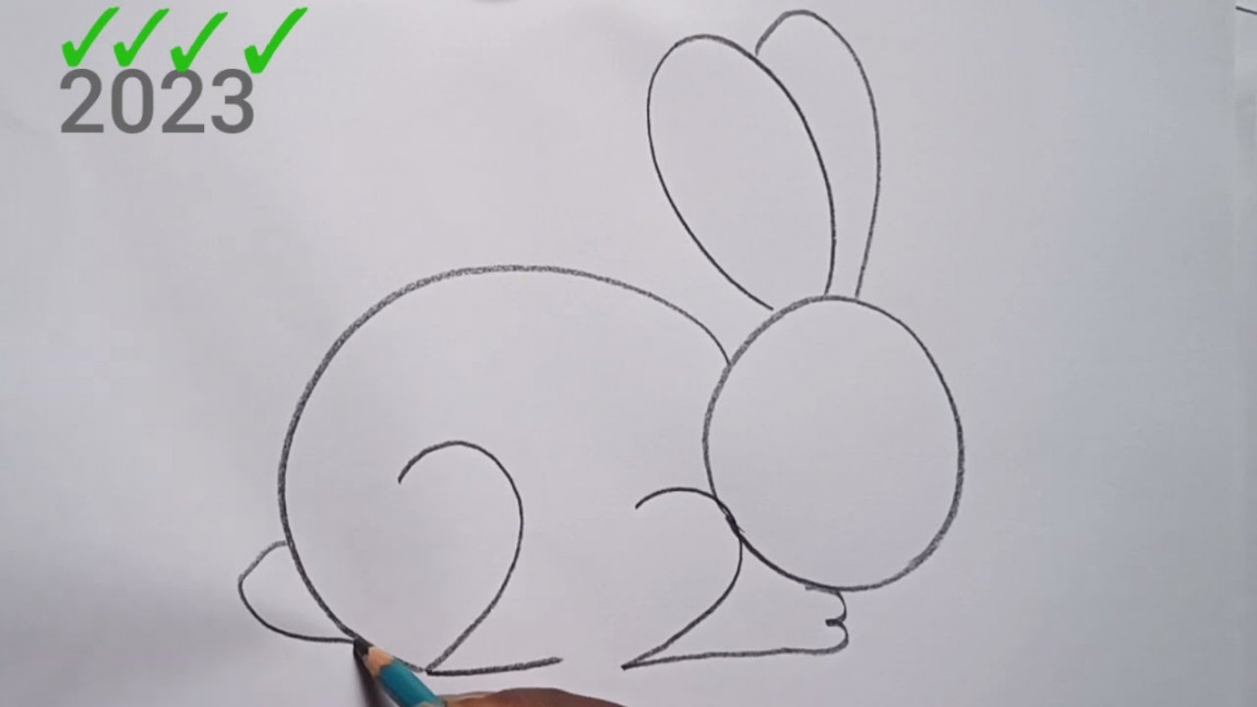 how to draw rabbit drawing from  number   Happy New year drawing  @Kids Drawing Talent