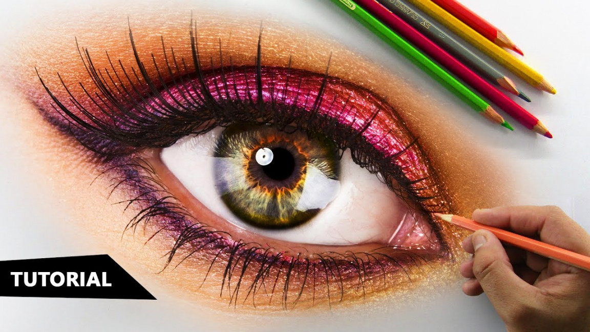 How to Draw Realistic EYE with Colored pencils  Tutorial for BEGINNERS