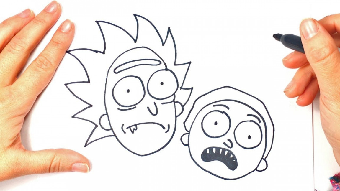 How to draw Rick and Morty  Cartoon Drawings