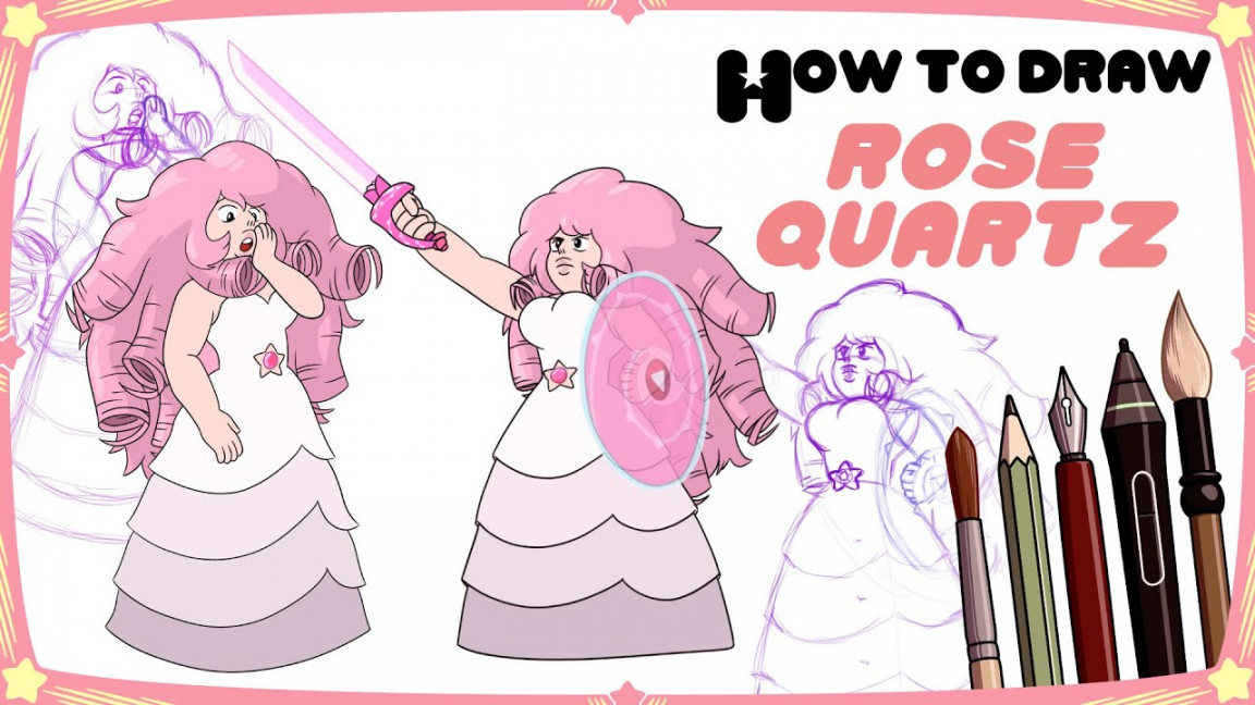 How to draw ROSE QUARTZ from Steven Universe - Step by Step Art Tutorial