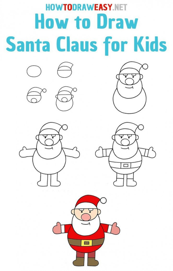 How to Draw Santa Claus for Kids - How to Draw Easy  How to draw