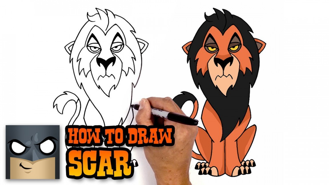 HOW TO DRAW SCAR  THE LION KING  STEP BY STEP