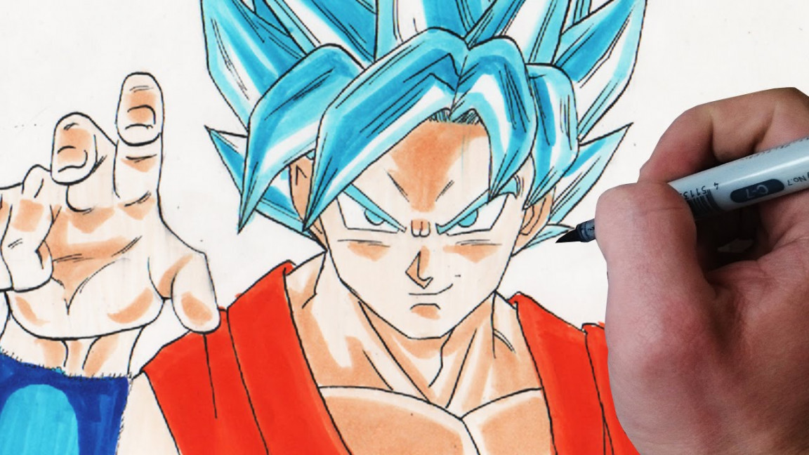 ✎ How to draw Son-Goku (Super Sayajin Blue)