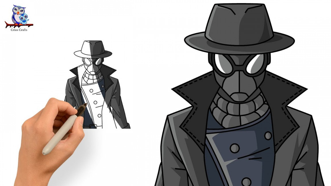 How To Draw Spider-Man Noir Into The Spider Verse - Tutorial